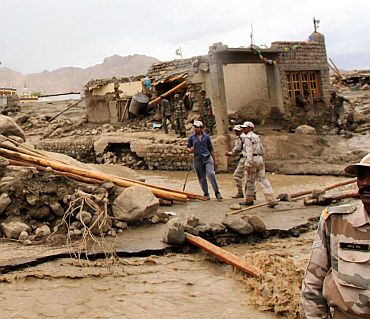 Flash flood ravages Ladakh