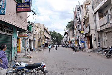 Bellary streets were deserted on Monday