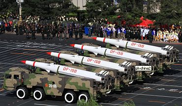 Chinese cruise missile on display at a parade