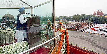 PM Dr Manmohan Singh addressing the nation on the eve of Independence Day on Sunday in New Delhi