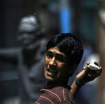 A stone-thrower in Kashmir