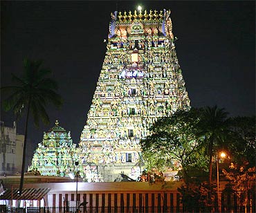 The famous Kapaleeswarar temple in Mylapore, Chennai