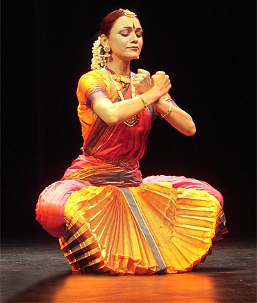 A Bharata Natyam danseuse performs in Chennai
