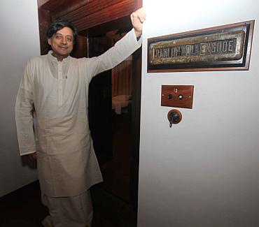 Shashi Tharoor at his ancestral house before the ceremony