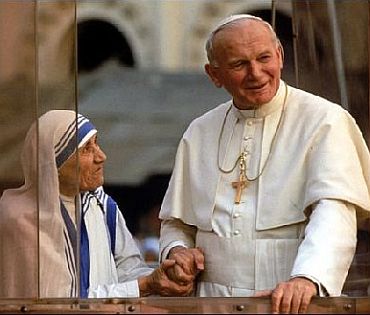 Mother Teresa with John Paul II