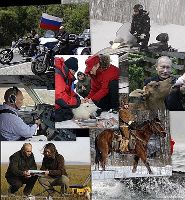 Captured: Russian Prime Minister's daredevil ways