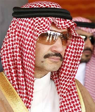 Saudi Prince A Waleed bin Talal attends a ceremony in Yemen
