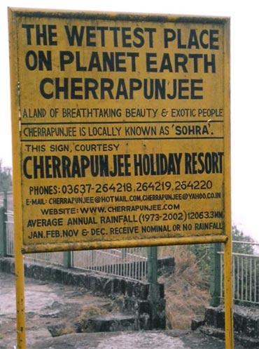 A signboard near the town