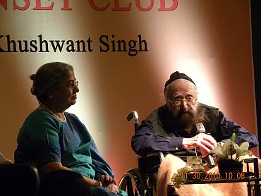 Mrs Kaur with Khushwant Singh at the function