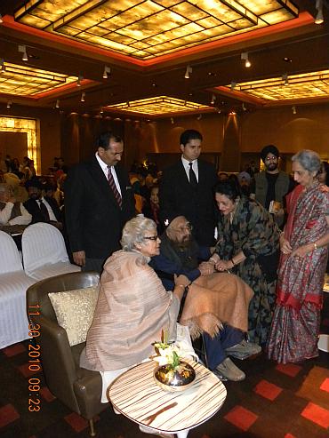 Khushwant Singh mingles with guests at the event