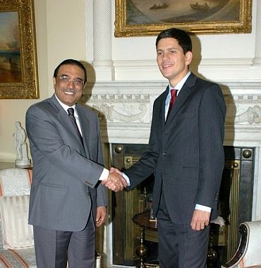 Zardari with David Miliband