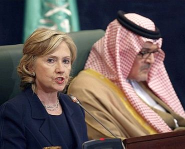 Secretary of State Hillary Rodham Clinton with Saudi Foreign Minister Prince Saud al-Faisal