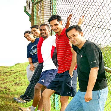 Udaya Kumar with his friends Rashmi, Deepti, Udaya, Amit and Anubhav (left to right)