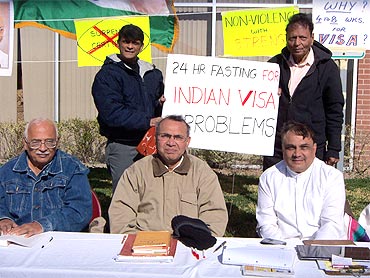 Indian American activists organise the 24-hour fast in Houston to protest Visa woes