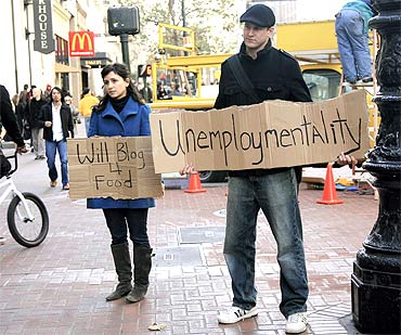 Two unemployed online journalists started a blog unemploymentality.com during the recession