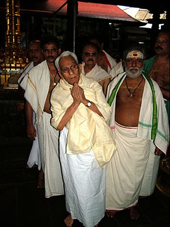 Karunakaran at the Guruvayoor temple