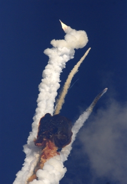 The GSLV carrying the communication satellite GSAT- 5P explodes mid-air, moments after it took off from Satish Dhawan space centre in Sriharikota