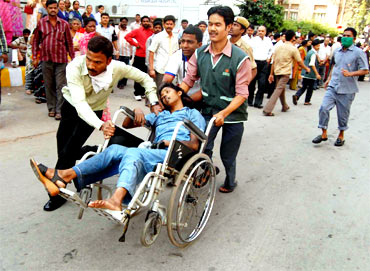 Patients being carried out