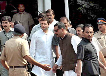 Rahul Gandhi arrives in Mumbai