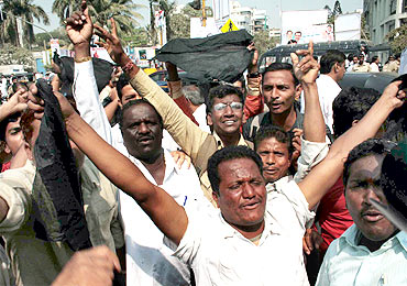 Shiv Sena activists protest