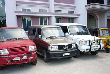 The seized vehicles in police possession