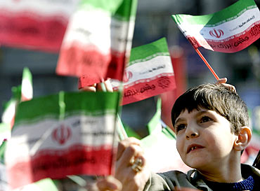An Iranian boy attends a gathering