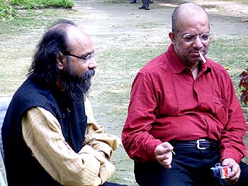 Kabir Suman with poet Joy Goswami