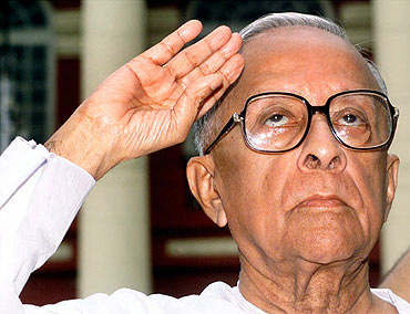 File photo shows the former West Bengal chief minister saluting on independence day
