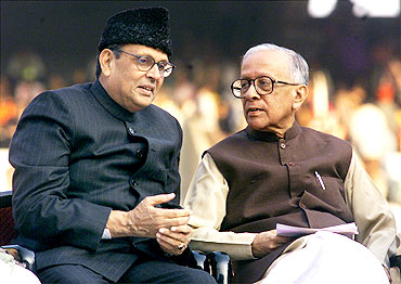 File photo shows Basu with late Prime Minister V P Singh in Kolkata