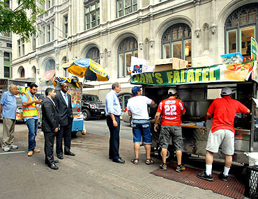 A falafel cart in New York