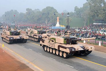 The MBT Arjun Tanks passes through Rajpath