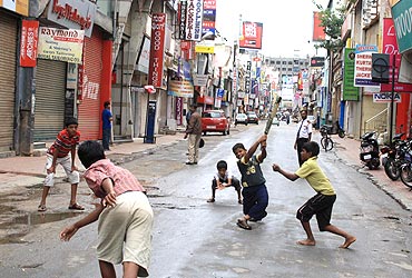 Some children make the most of the bandh