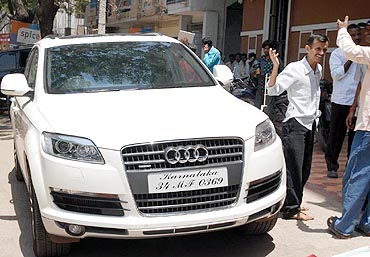 An Audi, one of the many high-end cars owned by the Reddy brothers