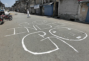 The street graffiti in Srinagar says it all about how the valley feel