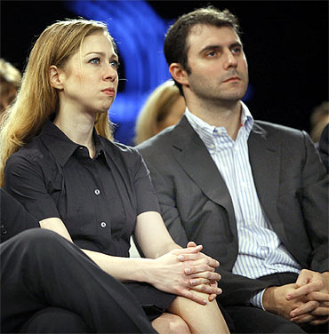 Chelsea with her fiance Marc Mezvinsky