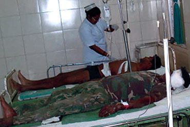 Injured personnel being treated in Jagdalpur, Chhattisgarh