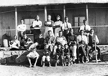 A file photograph of the inhabitants of the Tolstoy Farm