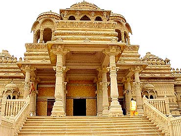 The magnificent temple has been built using the ancient temple architecture methods associated with Hinduism