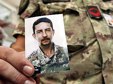 A photo of Italian army Sergeant Major Roberto Valente who was killed by a car bomb in Afghanistan
