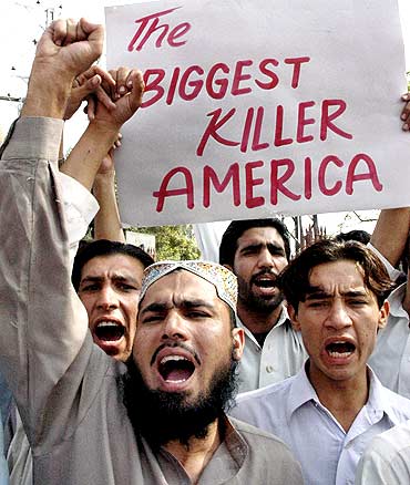 Activists protest against the US drone attacks that has 'ravaged' Pakistan