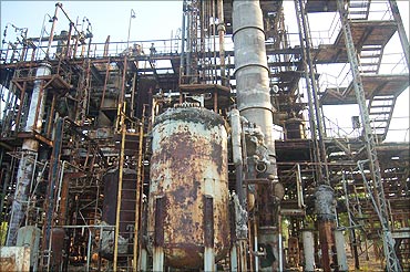 The boilers and tanks where various chemical processes were undertaken