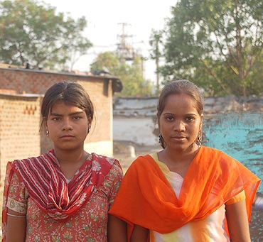 Sareeta, right, with her friend Nidhi