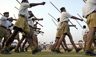 RSS supporters at a camp in Ahmedabad