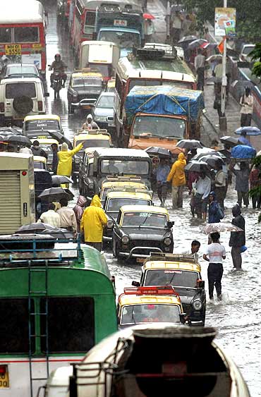 A typical scene during a monsoon in Mumbai