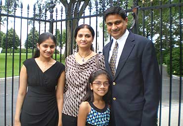 The Shivshankar family outside the White House