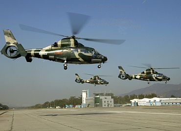 Chinese People's Liberation Army air force helicopters