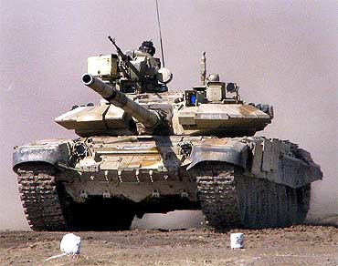 A Russian T-90 in action