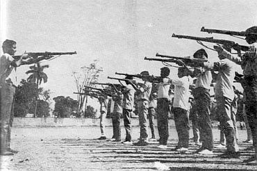 File photo shows Bangladeshi rebels undergoing training