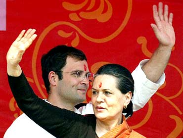 Sonia Gandhi with her son Rahul