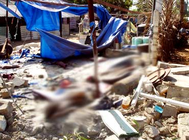 The destruction at a makeshift field hospital in Mullivaikal